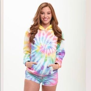 Pastel Tie Die Swirl Hooded Sweatshirt